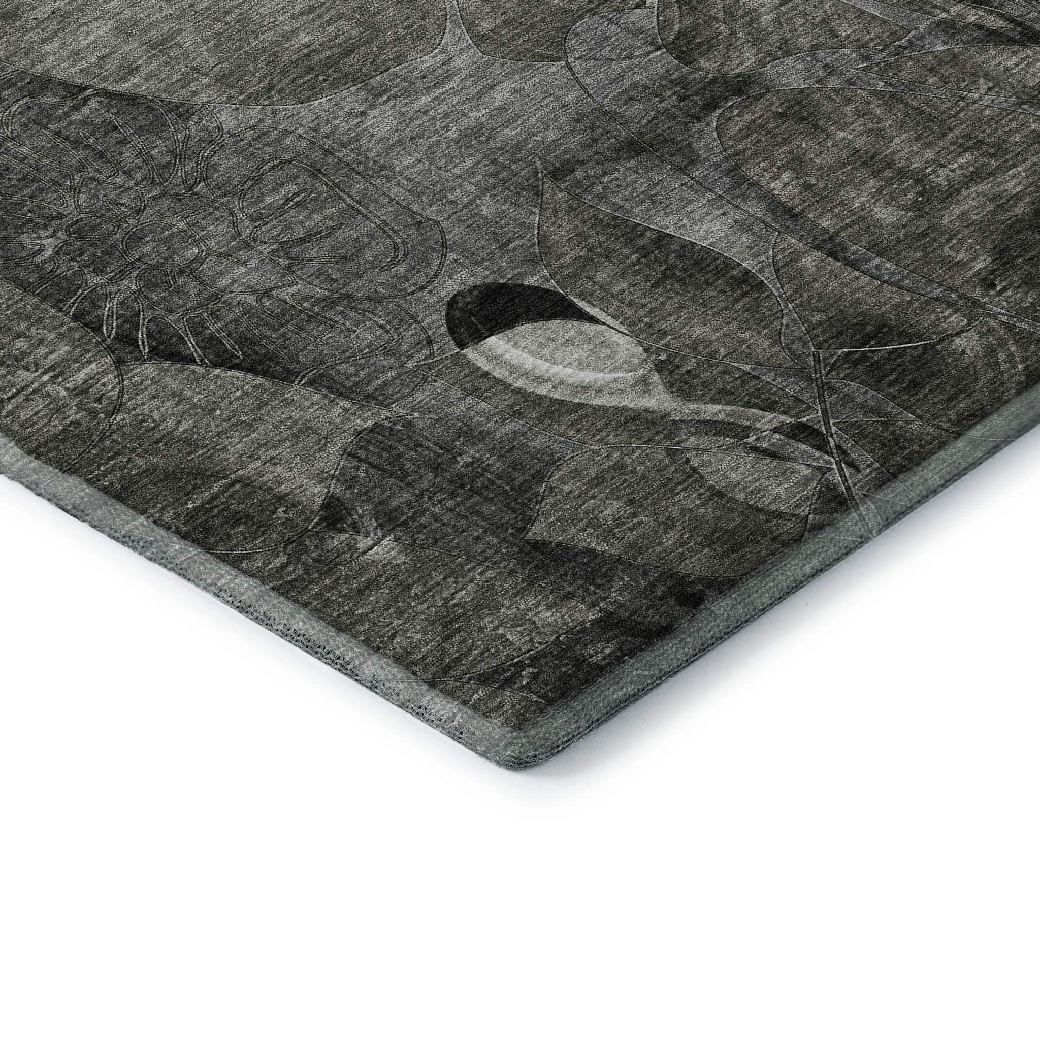 9' X 12' Gray And Ivory Abstract Distressed Washable Area Rug With UV Protection - HomeRoots - Flyclothing LLC