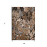 3' X 5' Rust And Gray Abstract Distressed Washable Area Rug With UV Protection - HomeRoots - Flyclothing LLC