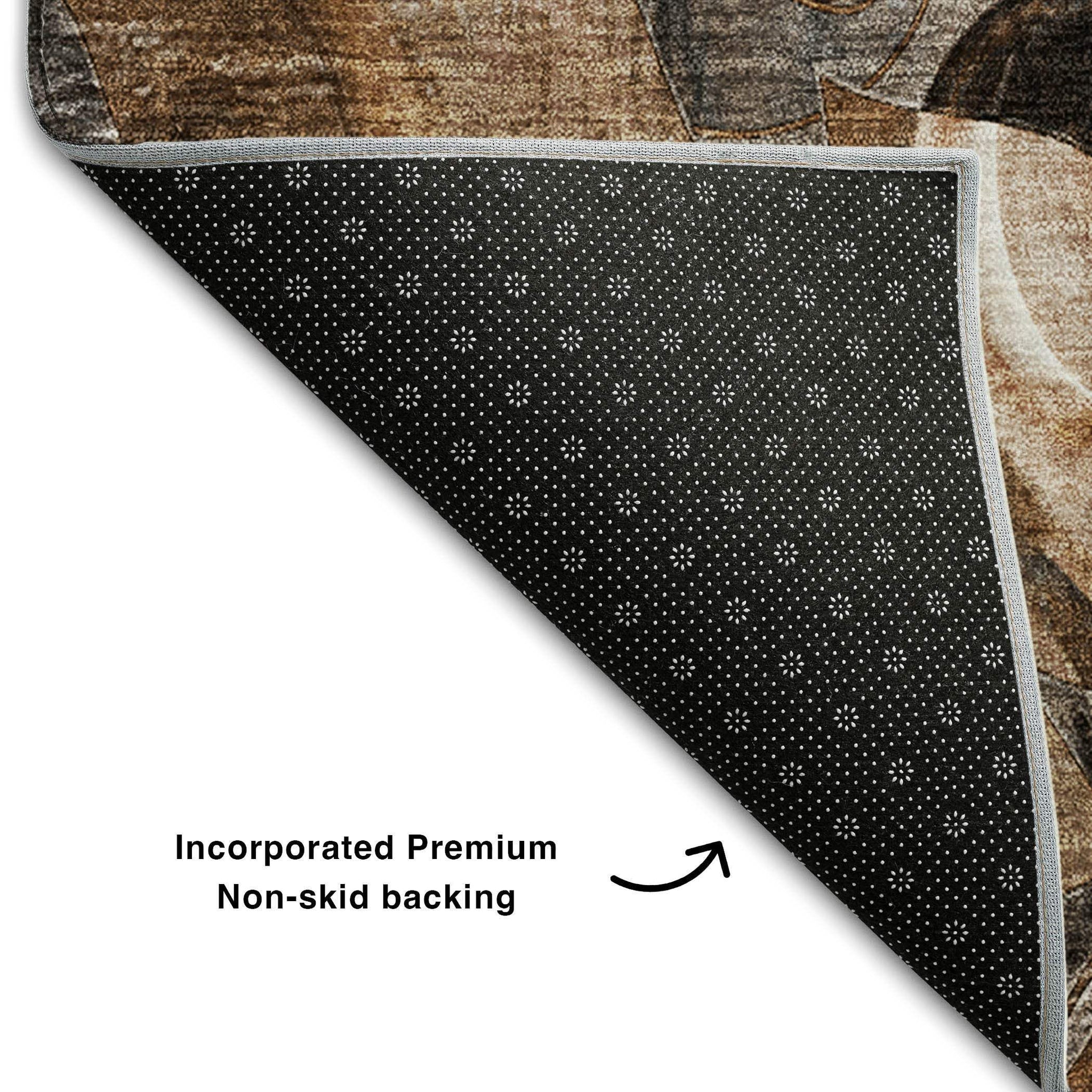 3' X 5' Rust And Gray Abstract Distressed Washable Area Rug With UV Protection - HomeRoots - Flyclothing LLC