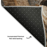8' X 10' Rust And Gray Abstract Distressed Washable Area Rug With UV Protection - HomeRoots - Flyclothing LLC