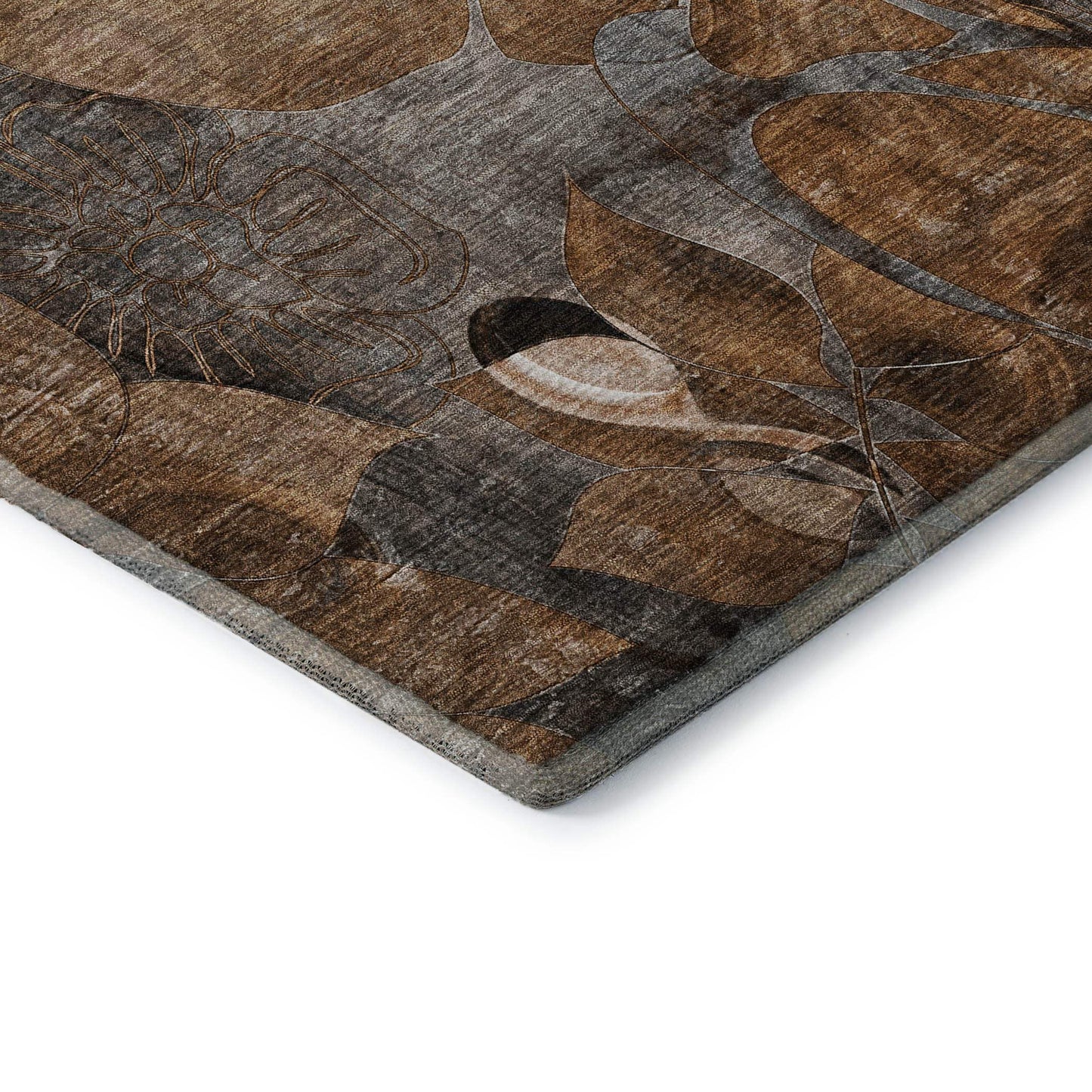 8' X 10' Rust And Gray Abstract Distressed Washable Area Rug With UV Protection - HomeRoots - Flyclothing LLC