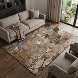 10' X 14' Rust And Gray Abstract Distressed Washable Area Rug With UV Protection - HomeRoots - Flyclothing LLC