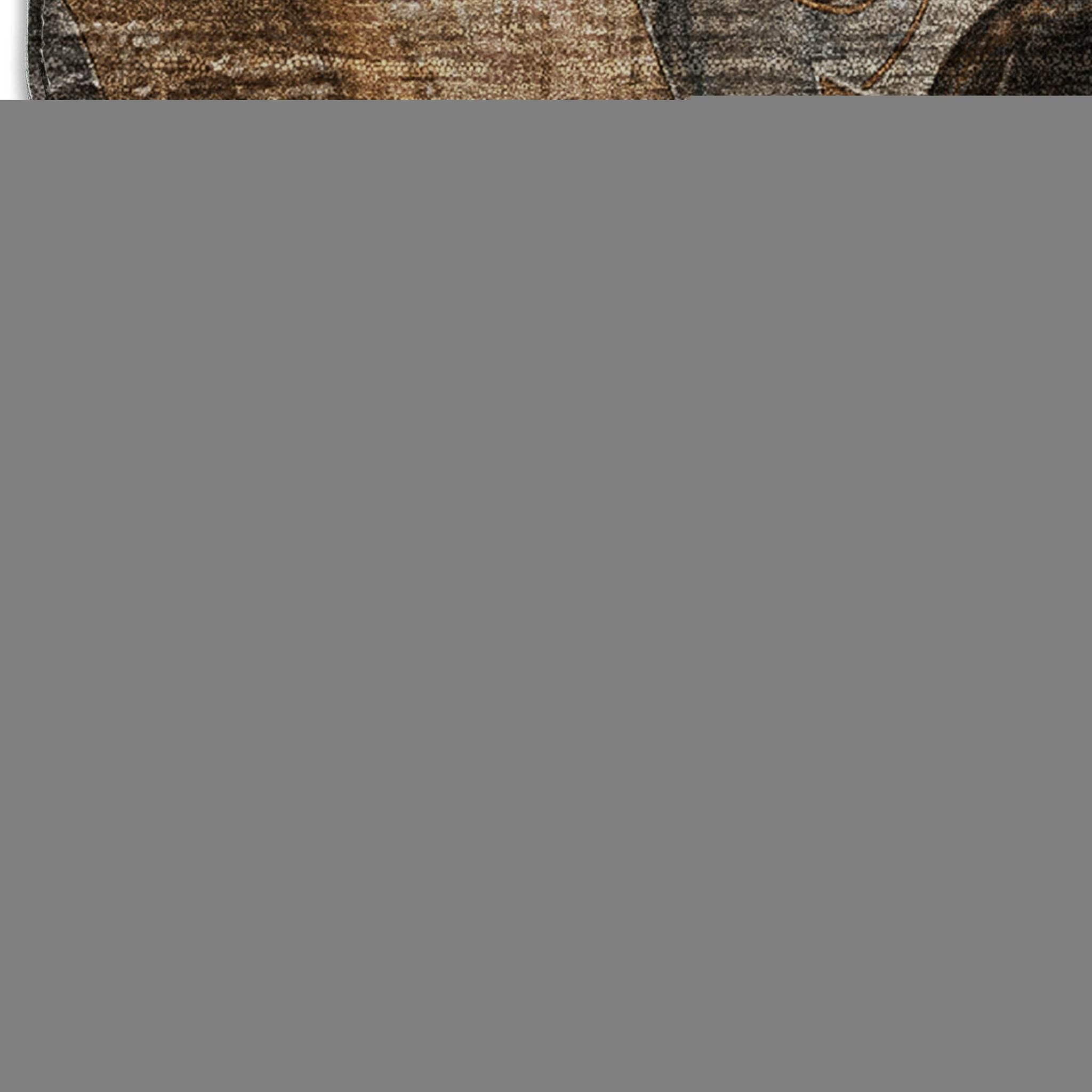 10' X 14' Rust And Gray Abstract Distressed Washable Area Rug With UV Protection - HomeRoots - Flyclothing LLC