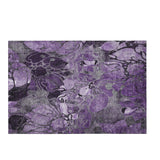 3' X 5' Purple And Ivory Abstract Distressed Washable Area Rug With UV Protection - HomeRoots - Flyclothing LLC