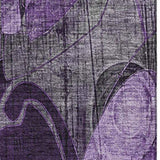 3' X 5' Purple And Ivory Abstract Distressed Washable Area Rug With UV Protection - HomeRoots - Flyclothing LLC