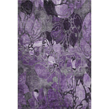 5' X 8' Purple And Ivory Abstract Distressed Washable Area Rug With UV Protection - HomeRoots - Flyclothing LLC