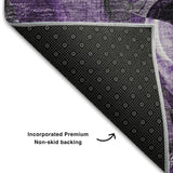 5' X 8' Purple And Ivory Abstract Distressed Washable Area Rug With UV Protection - HomeRoots - Flyclothing LLC