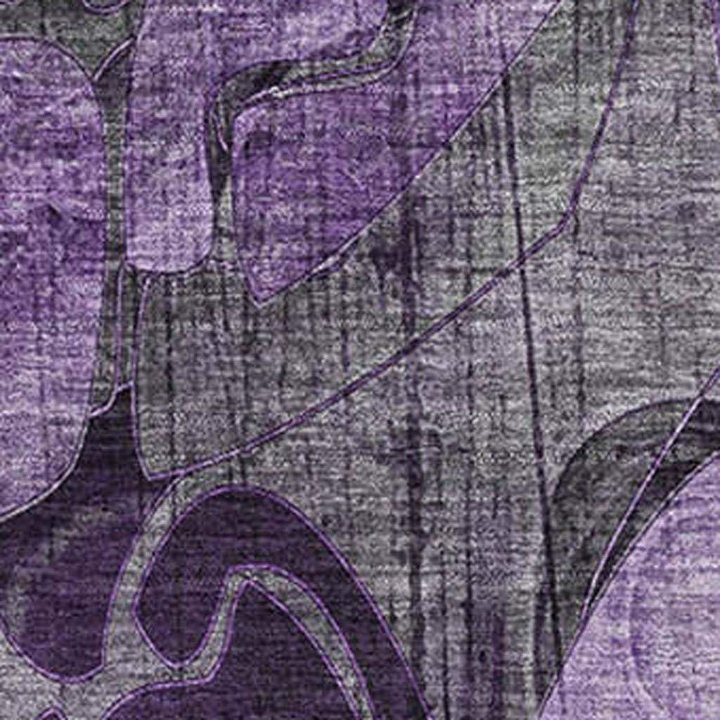 5' X 8' Purple And Ivory Abstract Distressed Washable Area Rug With UV Protection - HomeRoots - Flyclothing LLC