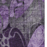 5' X 8' Purple And Ivory Abstract Distressed Washable Area Rug With UV Protection - HomeRoots - Flyclothing LLC