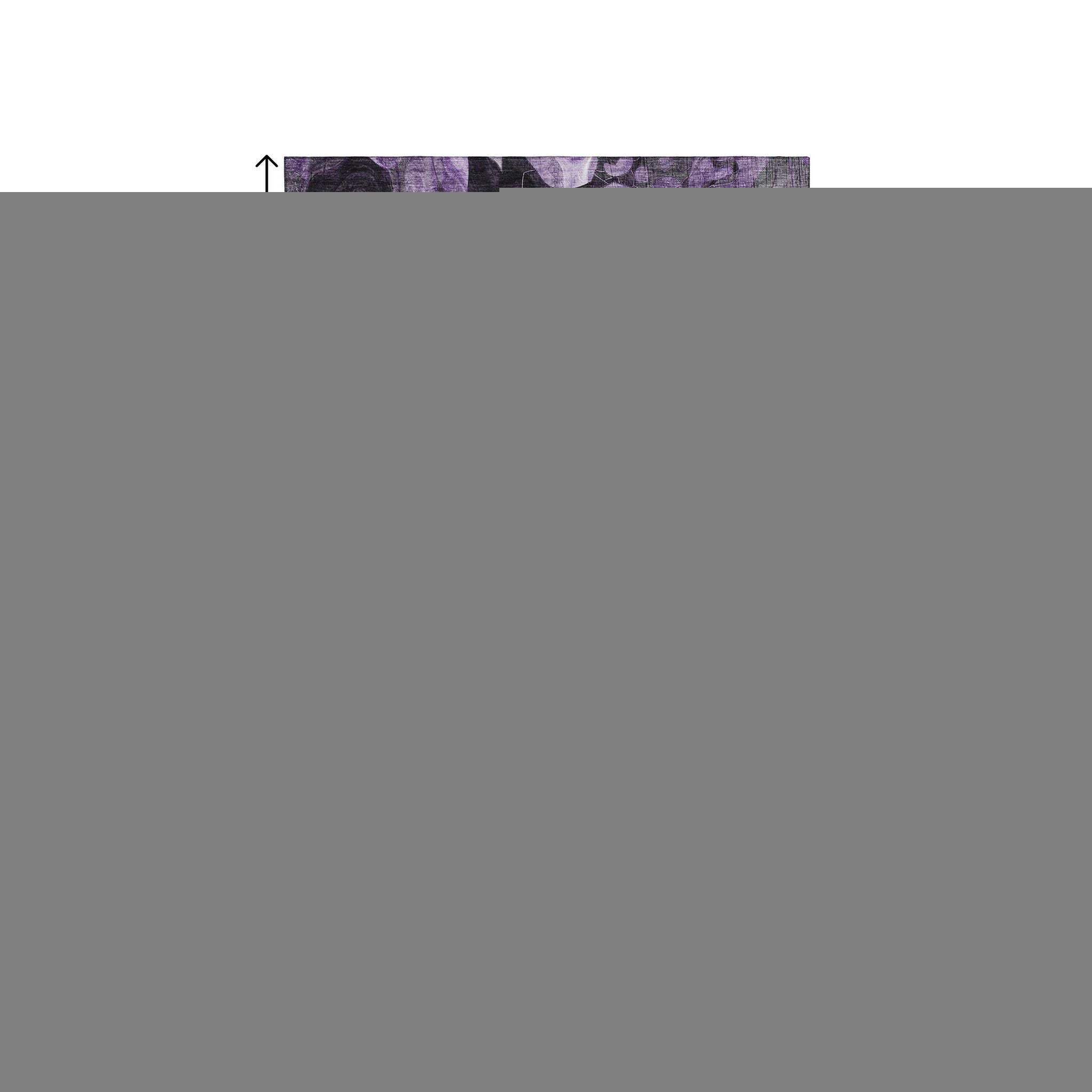 8' X 10' Purple And Ivory Abstract Distressed Washable Area Rug With UV Protection - HomeRoots - Flyclothing LLC