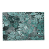 3' X 5' Teal And Gray Abstract Distressed Washable Area Rug With UV Protection - HomeRoots - Flyclothing LLC