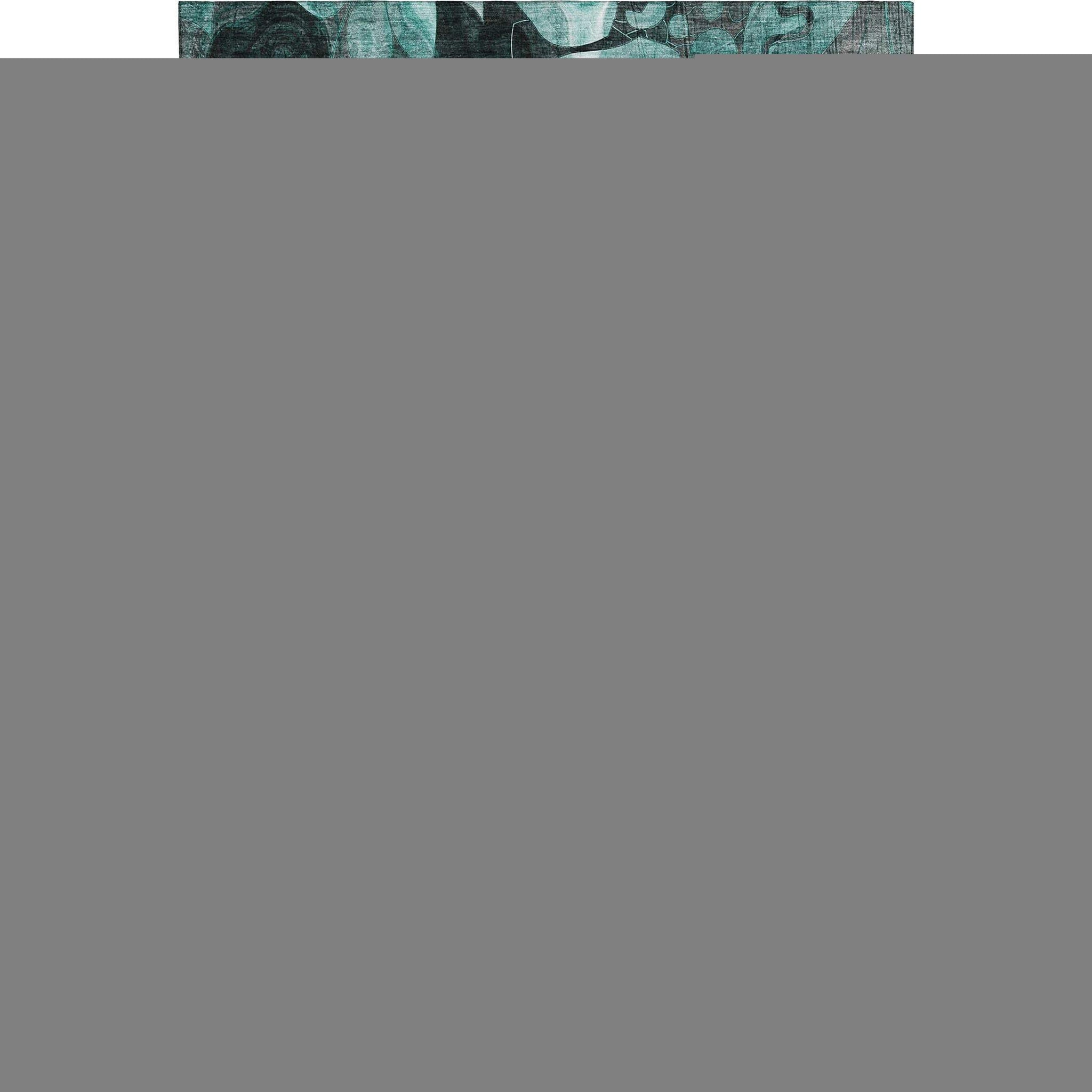 5' X 8' Teal And Gray Abstract Distressed Washable Area Rug With UV Protection - HomeRoots - Flyclothing LLC