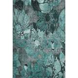 8' X 10' Teal And Gray Abstract Distressed Washable Area Rug With UV Protection - HomeRoots - Flyclothing LLC