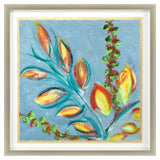 Vibrant Blue And Yellow Modern Floral Giclee Silver Framed Wall Art - Homeroots - Flyclothing LLC