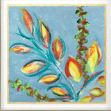 Vibrant Blue And Yellow Modern Floral Giclee Silver Framed Wall Art - Homeroots - Flyclothing LLC