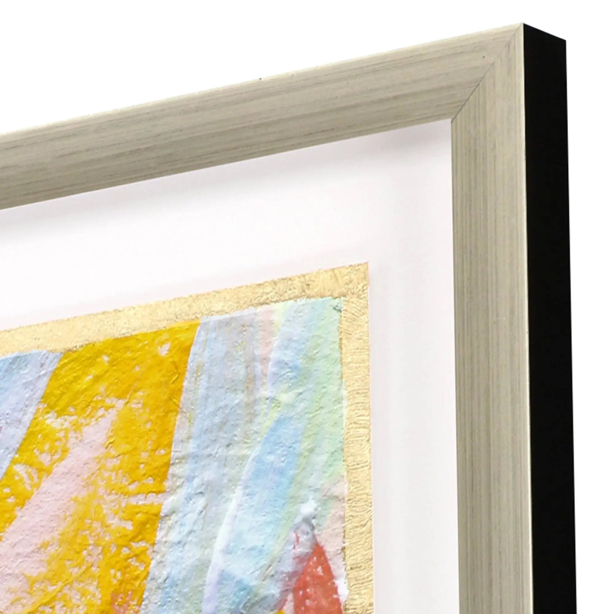 Vibrant Green And Yellow Modern Floral Giclee Silver Framed Wall Art - Homeroots - Flyclothing LLC