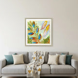 Vibrant Green And Yellow Modern Floral Giclee Silver Framed Wall Art - Homeroots - Flyclothing LLC