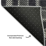 3' X 5' Black And Ivory Plaid Washable Area Rug With UV Protection - HomeRoots - Flyclothing LLC