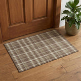 3' X 5' Chocolate And Ivory Plaid Washable Area Rug With UV Protection - HomeRoots - Flyclothing LLC
