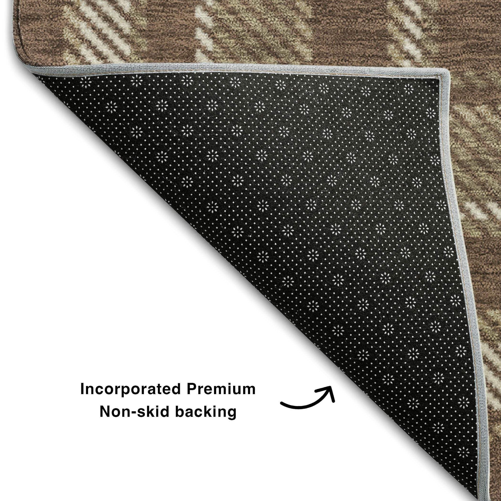 8' Chocolate And Ivory Plaid Washable Round Rug With UV Protection - HomeRoots - Flyclothing LLC