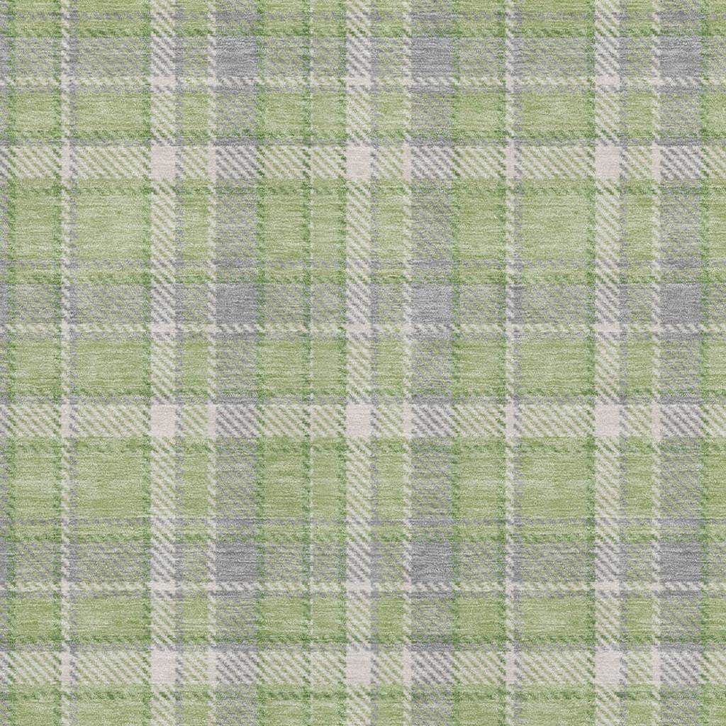 3' X 5' Green And Gray Plaid Washable Area Rug With UV Protection - HomeRoots - Flyclothing LLC