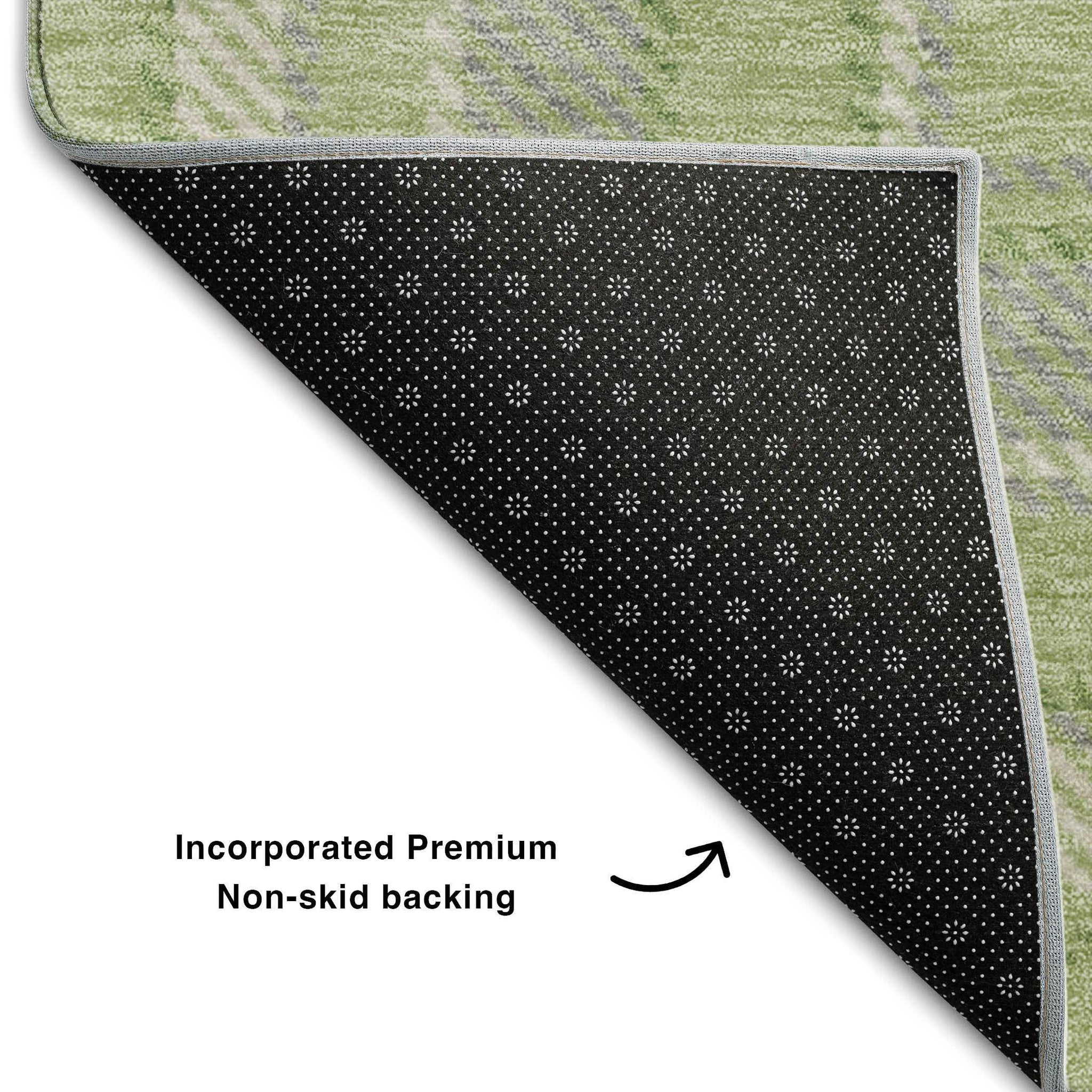 5' X 8' Green And Gray Plaid Washable Area Rug With UV Protection - HomeRoots - Flyclothing LLC