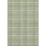 5' X 8' Green And Gray Plaid Washable Area Rug With UV Protection - HomeRoots - Flyclothing LLC