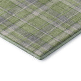 8' Green And Gray Plaid Washable Round Rug With UV Protection - HomeRoots - Flyclothing LLC
