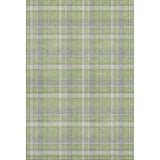 8' X 10' Green And Gray Plaid Washable Area Rug With UV Protection - HomeRoots - Flyclothing LLC