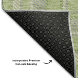 8' X 10' Green And Gray Plaid Washable Area Rug With UV Protection - HomeRoots - Flyclothing LLC