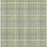 8' X 10' Green And Gray Plaid Washable Area Rug With UV Protection - HomeRoots - Flyclothing LLC