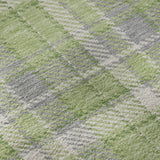 9' X 12' Green And Gray Plaid Washable Area Rug With UV Protection - HomeRoots - Flyclothing LLC