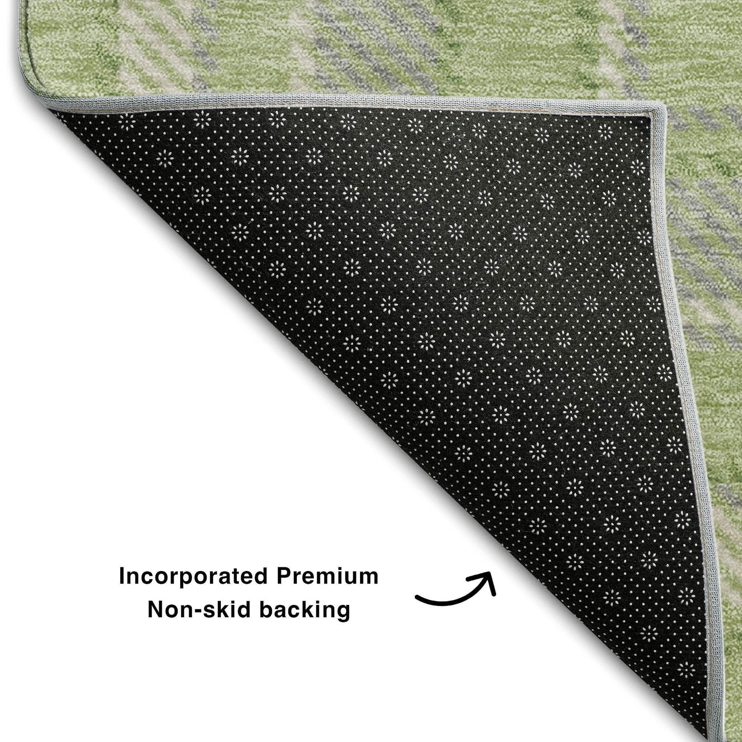 10' X 14' Green And Gray Plaid Washable Area Rug With UV Protection - HomeRoots - Flyclothing LLC