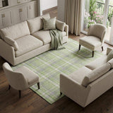 10' X 14' Green And Gray Plaid Washable Area Rug With UV Protection - HomeRoots - Flyclothing LLC