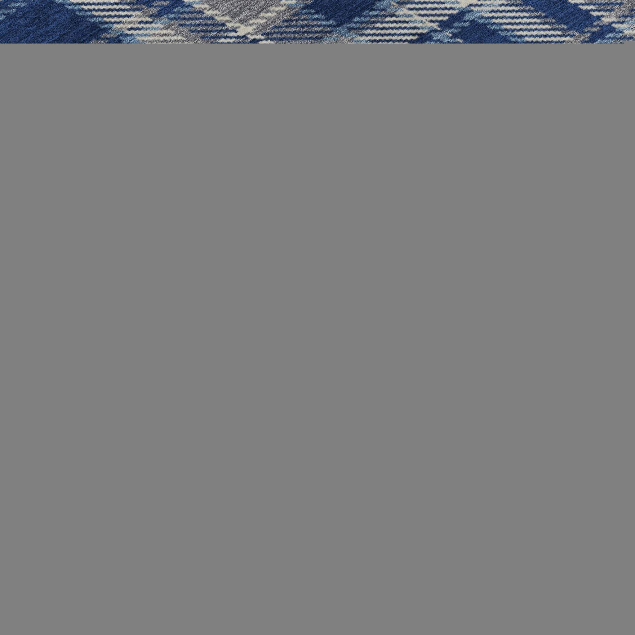 5' X 8' Navy Blue And Ivory Plaid Washable Area Rug With UV Protection - HomeRoots - Flyclothing LLC