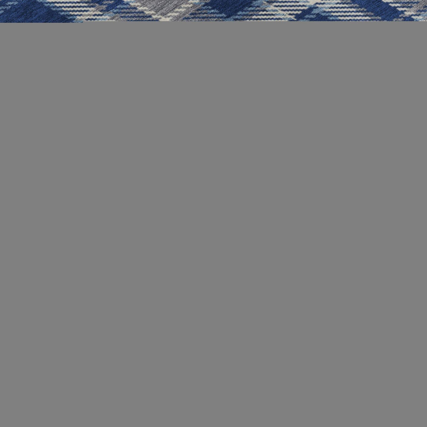10' X 14' Navy Blue And Ivory Plaid Washable Area Rug With UV Protection - HomeRoots - Flyclothing LLC