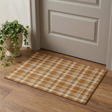 3' X 5' Rust And Ivory Plaid Washable Area Rug With UV Protection - HomeRoots - Flyclothing LLC