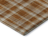3' X 5' Rust And Ivory Plaid Washable Area Rug With UV Protection - HomeRoots - Flyclothing LLC