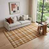5' X 8' Rust And Ivory Plaid Washable Area Rug With UV Protection - HomeRoots - Flyclothing LLC