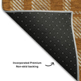 9' X 12' Rust And Ivory Plaid Washable Area Rug With UV Protection - HomeRoots - Flyclothing LLC