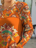 Printed Round Neck Long Sleeve T-Shirt - Trendsi