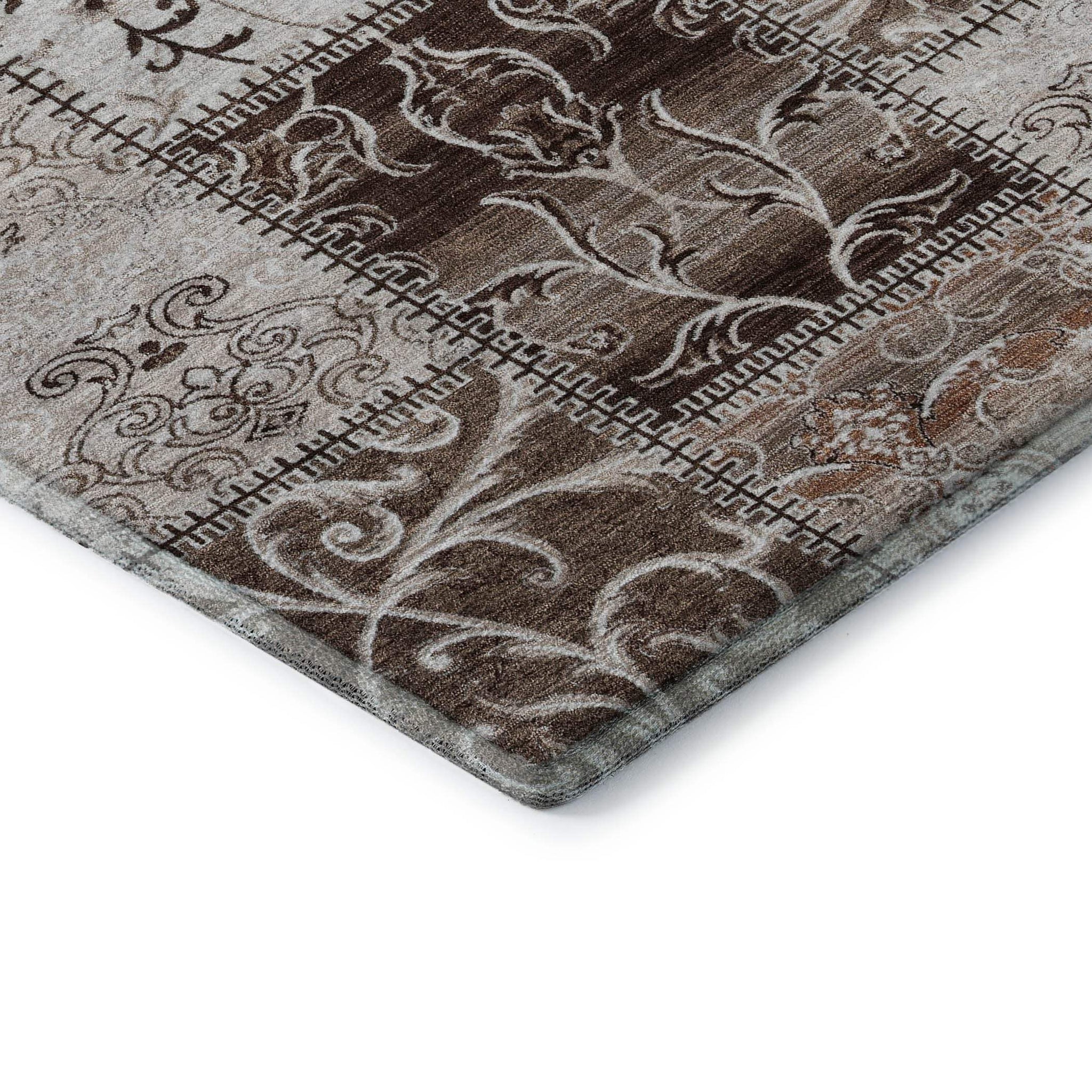 5' X 8' Beige And Ivory Patchwork Distressed Washable Area Rug With UV Protection - HomeRoots - Flyclothing LLC