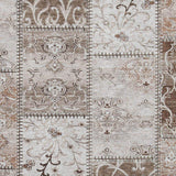 5' X 8' Beige And Ivory Patchwork Distressed Washable Area Rug With UV Protection - HomeRoots - Flyclothing LLC