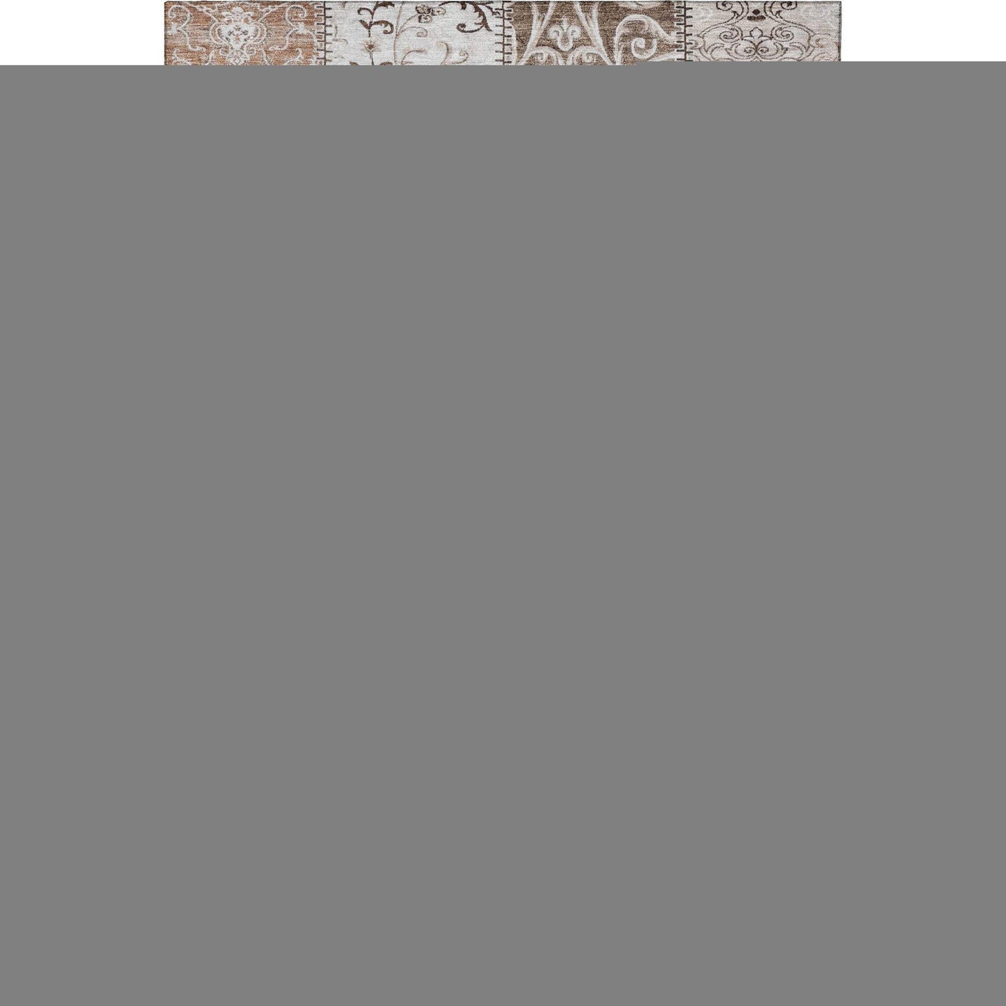 8' X 10' Beige And Ivory Patchwork Distressed Washable Area Rug With UV Protection - HomeRoots - Flyclothing LLC
