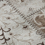 9' X 12' Beige And Ivory Patchwork Distressed Washable Area Rug With UV Protection - HomeRoots - Flyclothing LLC