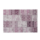 3' X 5' Burgundy And Ivory Patchwork Distressed Washable Area Rug With UV Protection - HomeRoots - Flyclothing LLC