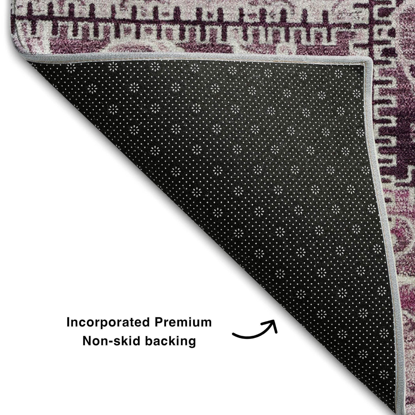 3' X 5' Burgundy And Ivory Patchwork Distressed Washable Area Rug With UV Protection - HomeRoots - Flyclothing LLC