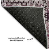 3' X 5' Burgundy And Ivory Patchwork Distressed Washable Area Rug With UV Protection - HomeRoots - Flyclothing LLC