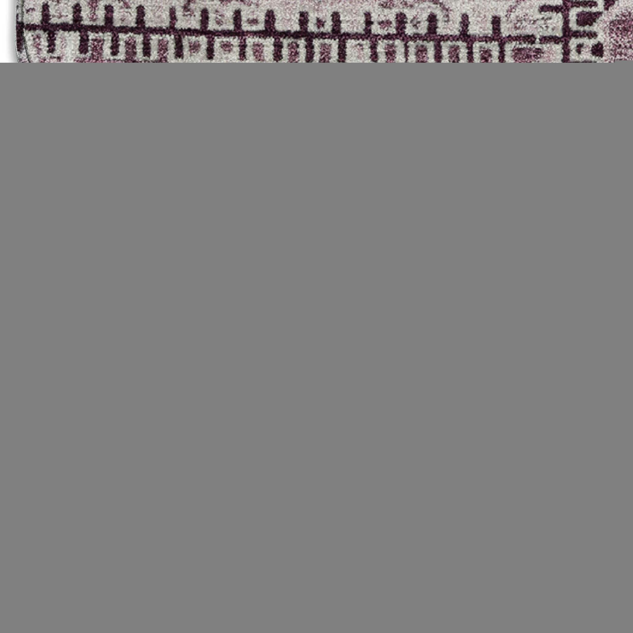 8' X 10' Burgundy And Ivory Patchwork Distressed Washable Area Rug With UV Protection - HomeRoots - Flyclothing LLC