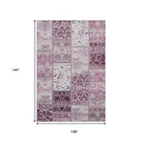 9' X 12' Burgundy And Ivory Patchwork Distressed Washable Area Rug With UV Protection - HomeRoots - Flyclothing LLC